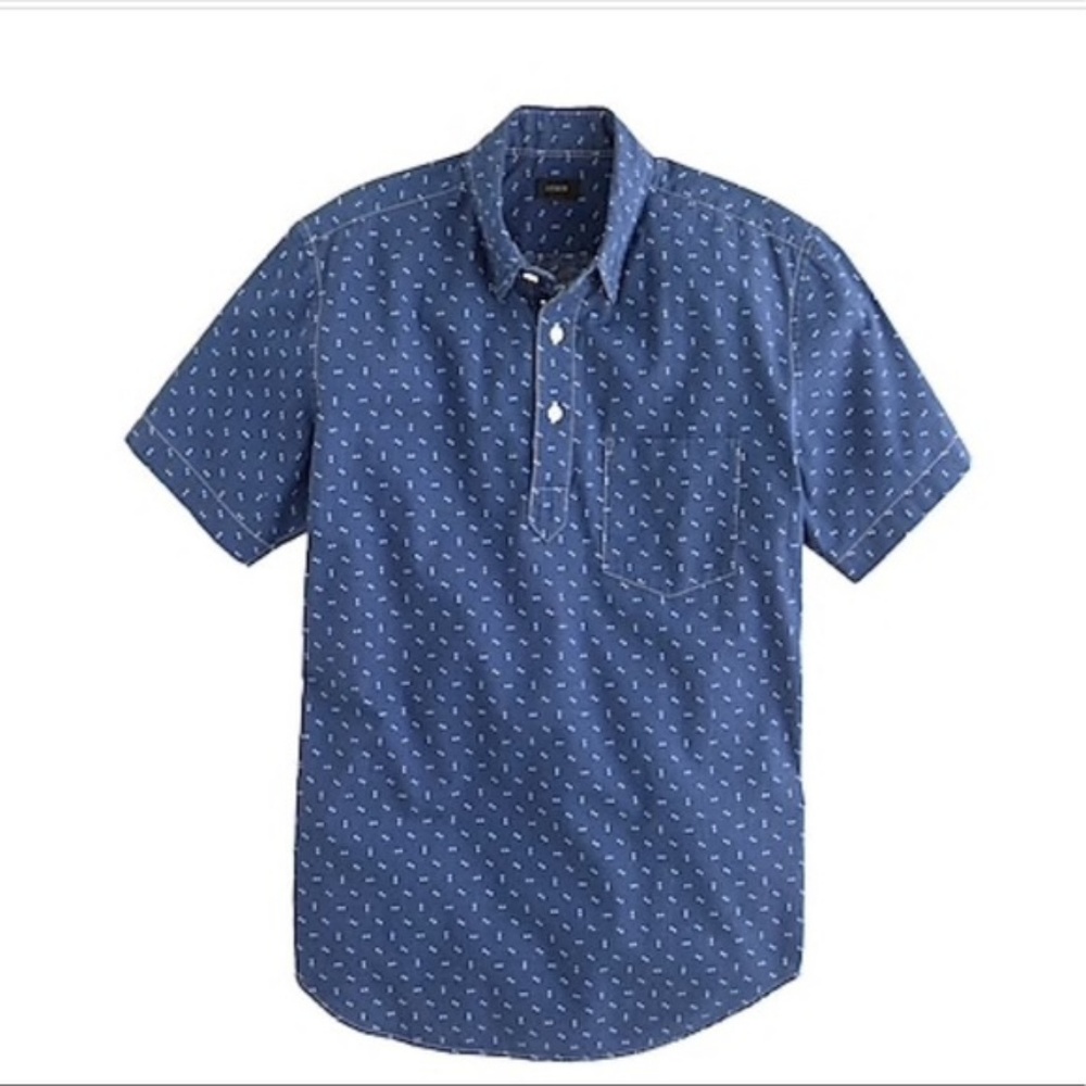 J. Crew Men's Short-Sleeve Popover in Arrow Print.